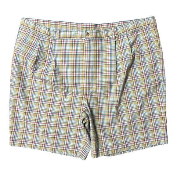 ROUNDTREE & YORKE Shorts Mens Shorts Size 50 Gold Label Plaid - Picture 1 of 5